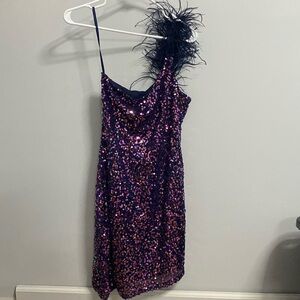 Purple sequins homecoming, party dress